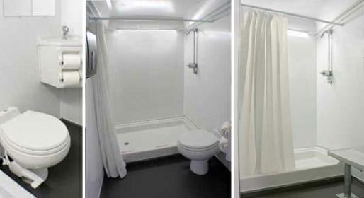 Wells Cargo Restroom & Shower Trailer Combo Unit for convenient sanitary services.